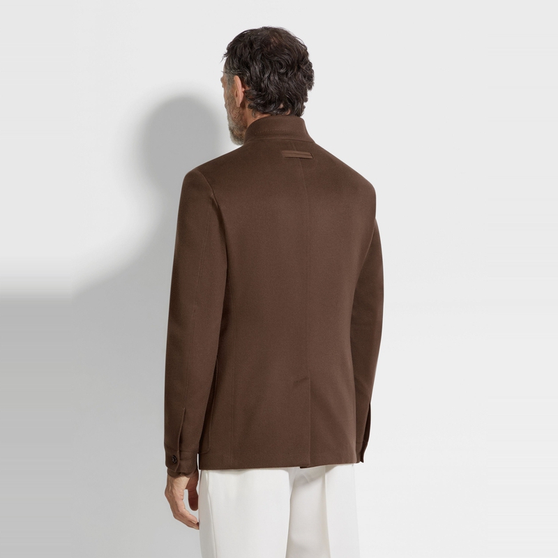 ZEGNA杰尼亚男装棕色Oasi Cashmere绿洲羊绒 Il Conte伯爵夹克 - 图1