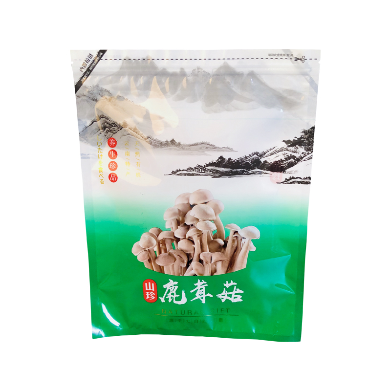 云南野生菌菌类鹿茸菇自封塑料包装袋子250g500g鹿茸菇袋包邮批发-图3