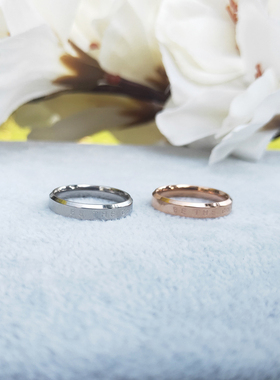 欧美风励志钛钢小众设计情侣对戒