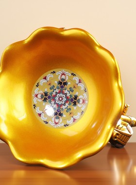 藏式室内家用大象供果盘供奉摆件