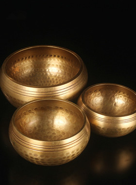 尼泊尔手工音铜碗瑜伽冥想颂钵音疗静心钵铜磬钵盂法器音钵