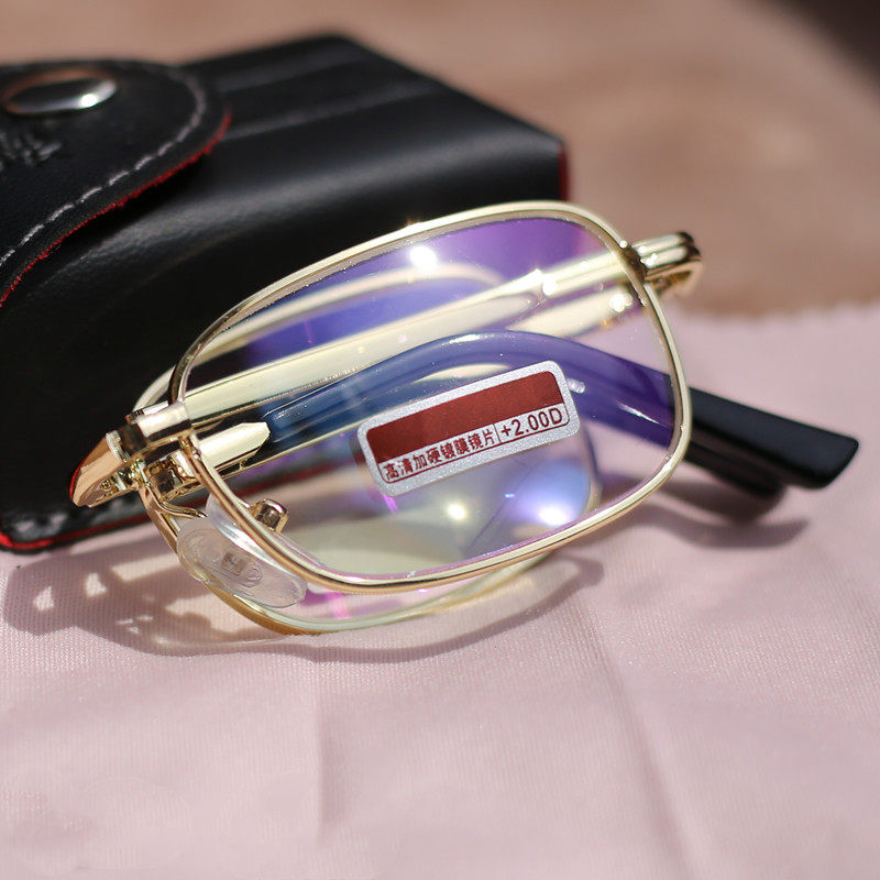 水晶玻璃高清折叠男300度老花镜 帝宠老花镜