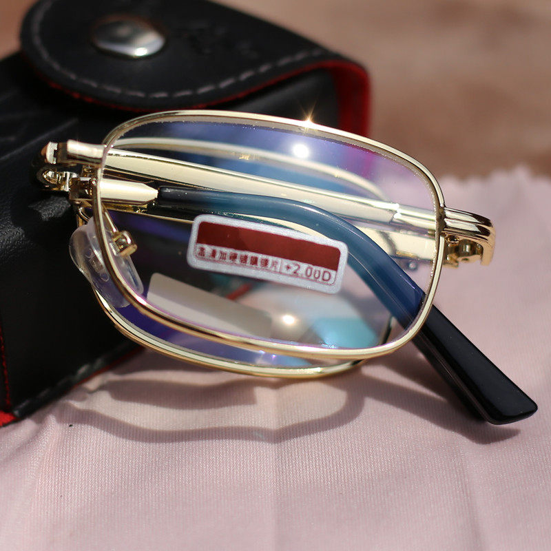 水晶玻璃高清折叠男300度老花镜 帝宠老花镜