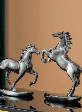 金属客厅生肖马摆件轻奢高档办公室招财装饰品开业马到成功工艺礼