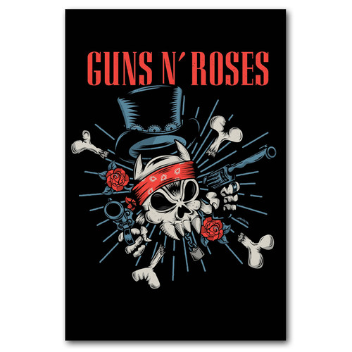 slash枪炮玫瑰枪花乐队Guns and Roses摇滚海报画 音乐墙贴纸画芯 - 图3