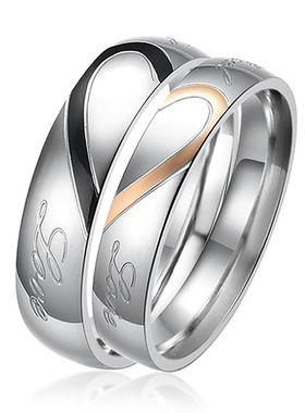 个性雕刻免费刻字不褪色情侣戒指