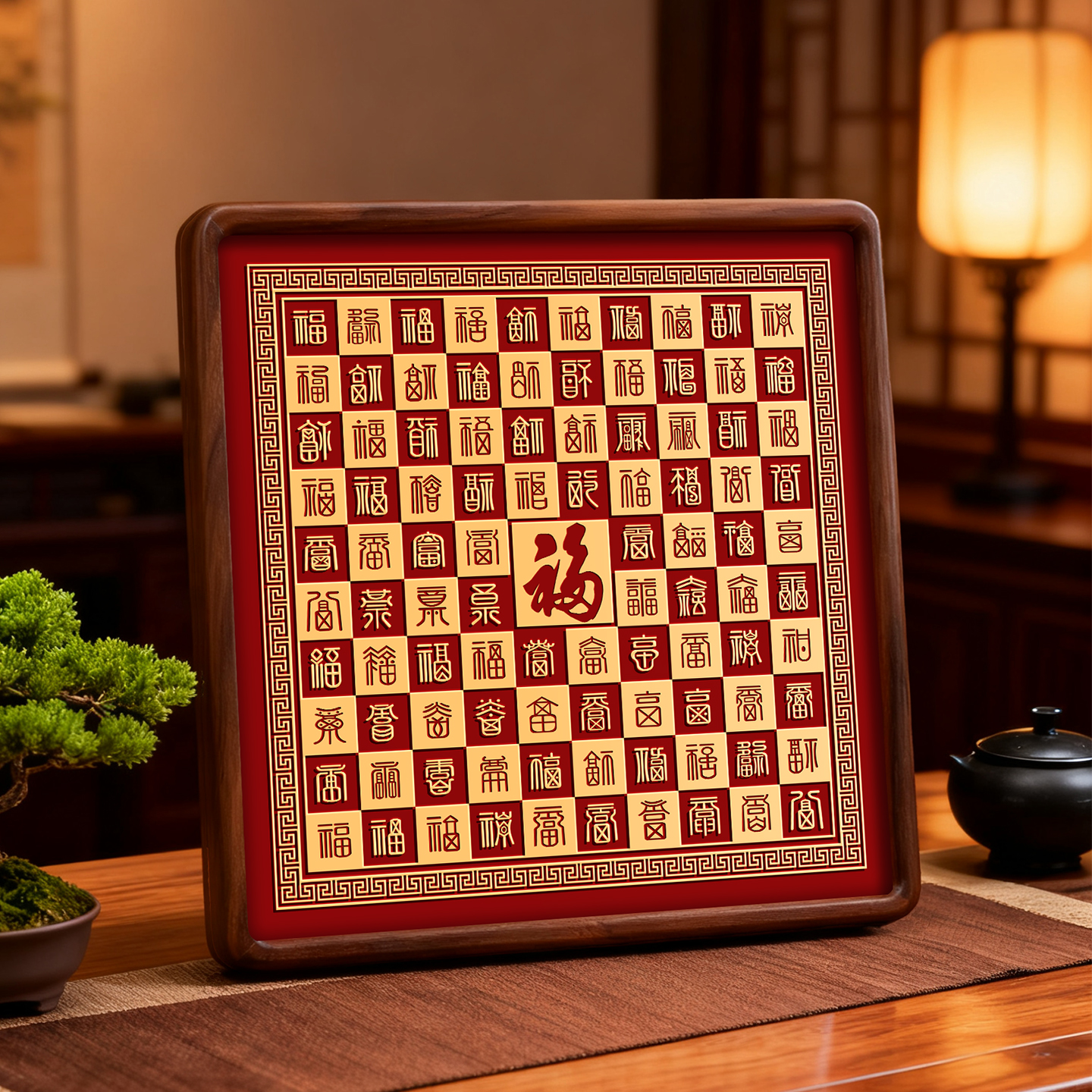 铜雕装饰画入户玄关天官赐福百福图新年喜庆福字乔迁新居装饰摆件 - 图2