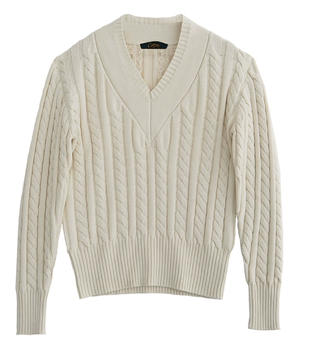 Ретро демисезонный свитер, трикотажный лонгслив, куртка, V-образный вырез, увеличенная толщина