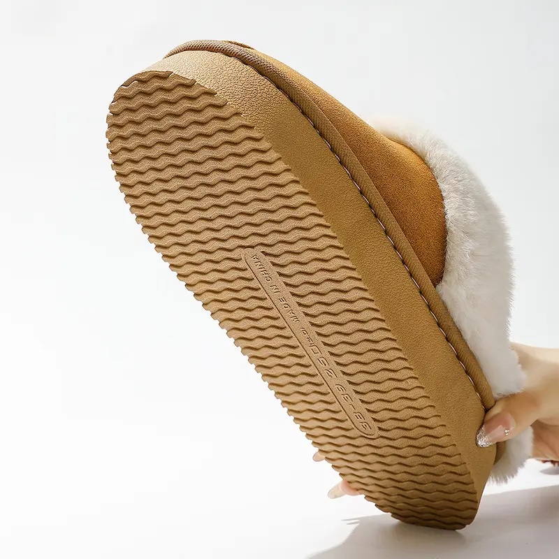 4.5cm棉拖鞋厚底情侣冬季可外穿防滑加绒毛绒包头棉拖鞋时尚保暖 - 图2