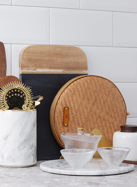 厨房样板间软装饰品摆件石材托盘