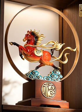 马踏祥云珐琅彩装饰摆件