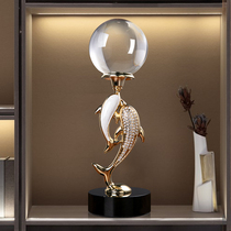 High-end light and luxurious living room swing piece Xuanguan year after year with fish water crystal ball high-grade feeling Joe relocating to the home decoration atmosphere
