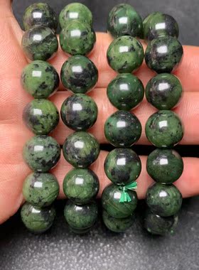 西藏药王石手链圆珠12毫米  男女通用蛇纹石藏玉手链 强磁性手链