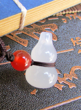 天然白玉髓葫芦吊坠 白玛瑙葫芦玛瑙福禄腰葫芦挂件项链毛衣链