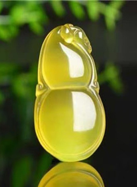 天然黄玉髓福禄吊坠玛瑙葫芦吊坠男女款玉石挂件项链