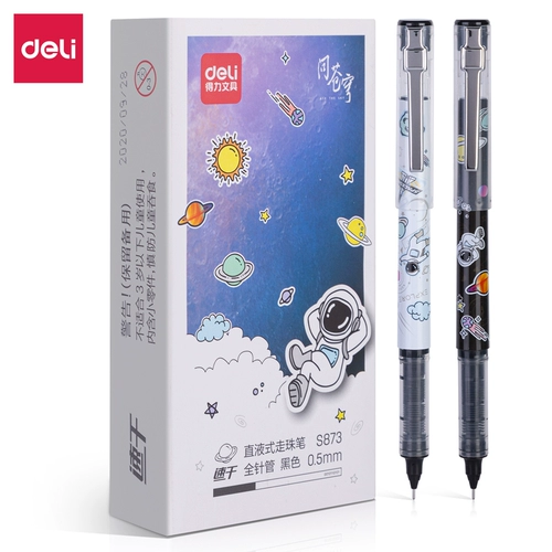 Черная шариковая мультяшная ручка-роллер для школьников, 0.5мм