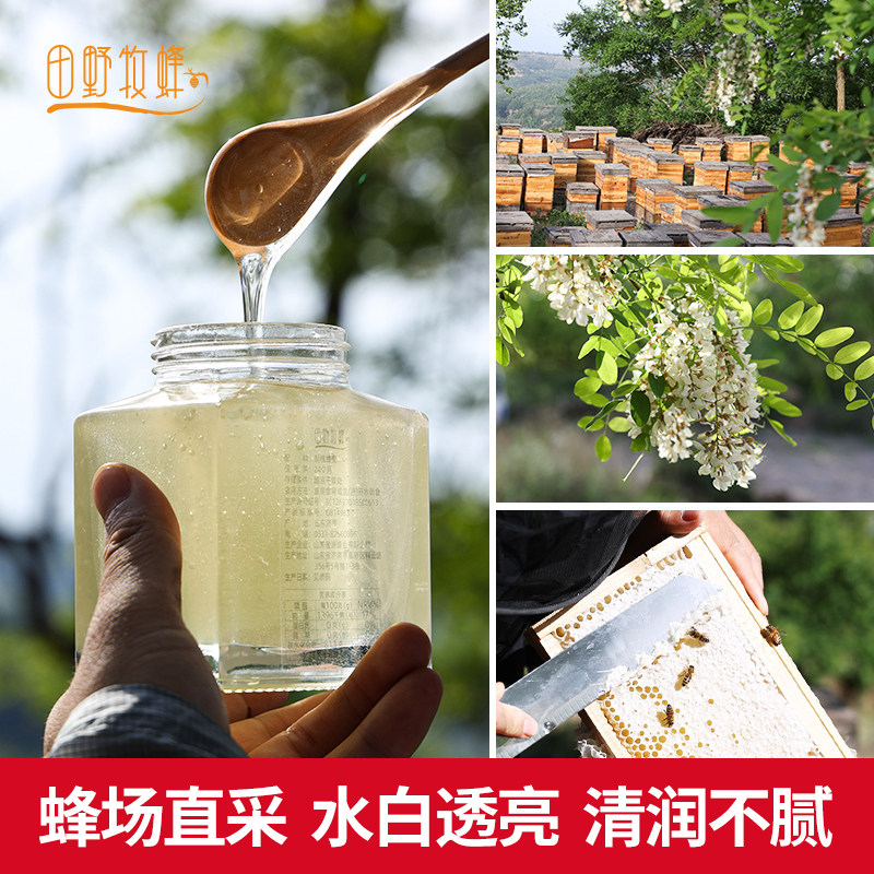 【2025新蜜】田野牧蜂蜂蜜天然刺槐水白蜜槐花蜜洋槐蜜孕妇儿童蜜