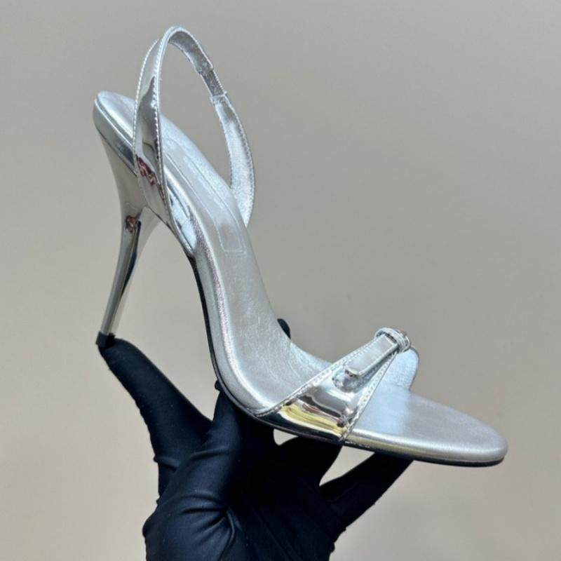 2025早春新款性感一字带金属带扣高细跟露趾凉鞋真皮侧空可甜女鞋,淘宝优惠券,粉丝福利购,淘宝优惠卷