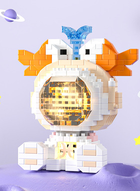 十二星座天使恶魔公仔小颗粒积木拼装玩具男女孩家居摆件儿童礼物