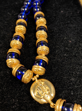 手工琉璃异形满钻香家项链青岛vintage中古饰品个性重工