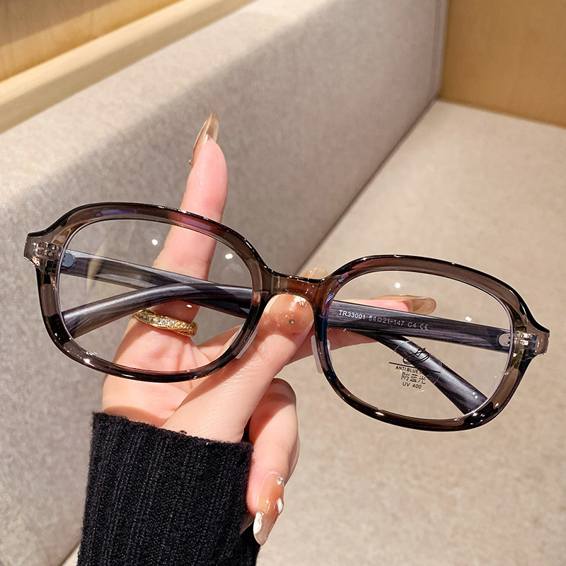 潮复古椭圆框眼镜女茶色玳瑁防蓝光文艺小脸显年轻素颜镜可配近视,淘宝优惠券,粉丝福利购,淘宝优惠卷