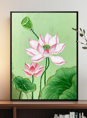 好运莲莲立体肌理画diy手工