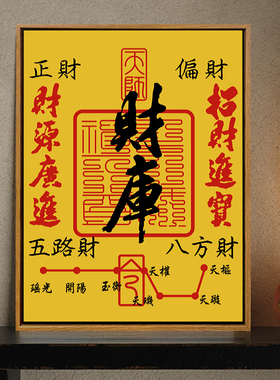 招财进宝符数字油画diy