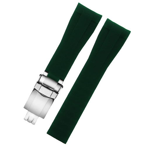 硅胶橡胶表带适配劳力士黑绿水鬼迪通拿游艇GMT探险家男女20mm - 图3