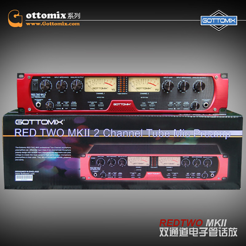 歌图Gottomix Redtwo MKII 话放双通道电子管专业话筒多路放大器 - 图2