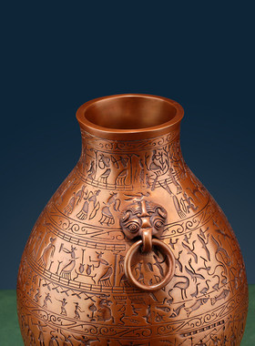 紫铜花瓶摆件插花干花瓶乔迁礼品