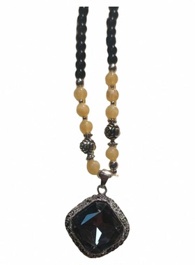 石头仿珍珠大衣毛衣项链新中式合金仿石珠女士大气毛衣链小众新款