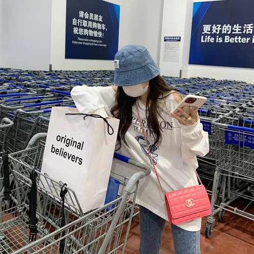 Весенний белый длинный лонгслив для отдыха, в корейском стиле, оверсайз, средней длины