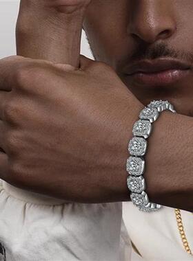 U.S.-American Cuban bracelets 12 mm wide-ice sugar-chained t