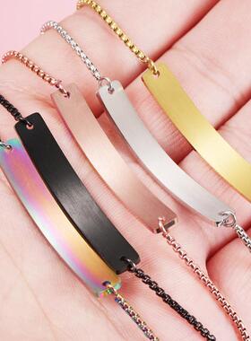 The mirror titanium steel with a rectangular long bracelet c