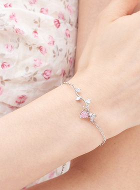 KooKiss新品玫瑰花园闪钻可晃动手链小众高级少女甜酷可爱手链