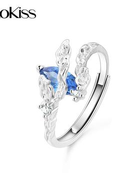 KOOKISS蔚蓝之心925银情侣对戒