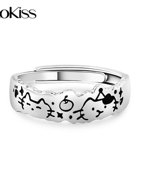 KOOKISS欢喜冤家S925银猫狗戒指