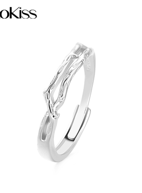 KOOKISS山茶凝钻S925银情侣对戒