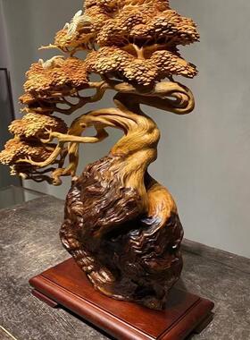 迎客松植物木雕太行崖柏天然香味