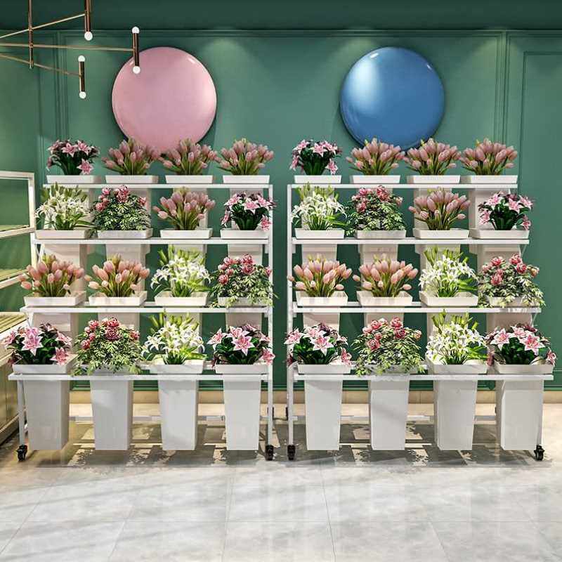 花店专用花架展示架落地式多层铁艺假花架子可移动摆摊陈列