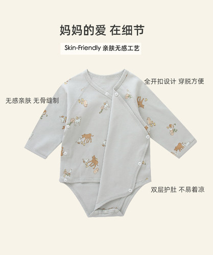 心可哈尼超萌婴儿服网红连体三角哈衣包屁衣纯棉长袖新款宝宝衣服-图2