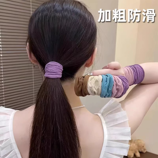 Extra wide seamless facial mask high ponytail hair tie