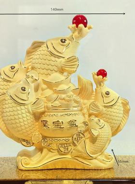 绒沙金黄金摆件招财进宝