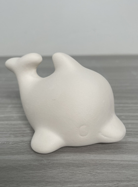 景德镇小动物素坯陶艺馆手工diy绘画专业陶瓷半成品海豚小摆件