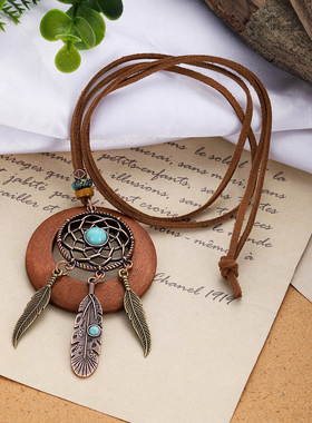 复古民族风长款项链毛衣链吊坠