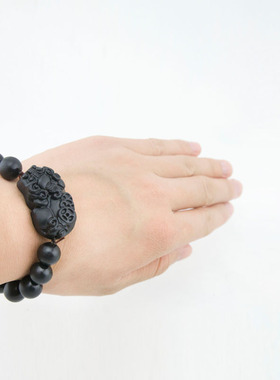 天然正品砭石貔貅手链保健送老人