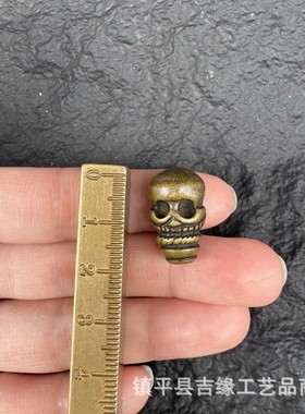 2026藏式黄铜小骷髅头三通饰品配件手链项链串珠佛珠吊坠
