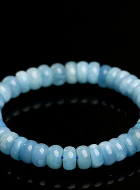 2026名都水晶 天然海蓝盘珠手链 老矿盘珠海蓝算盘珠手串