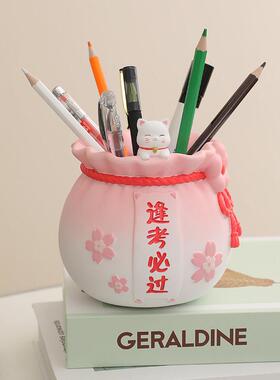 创意猫咪笔筒摆件办公室桌面装饰品儿童房间学生实用可爱生日礼物