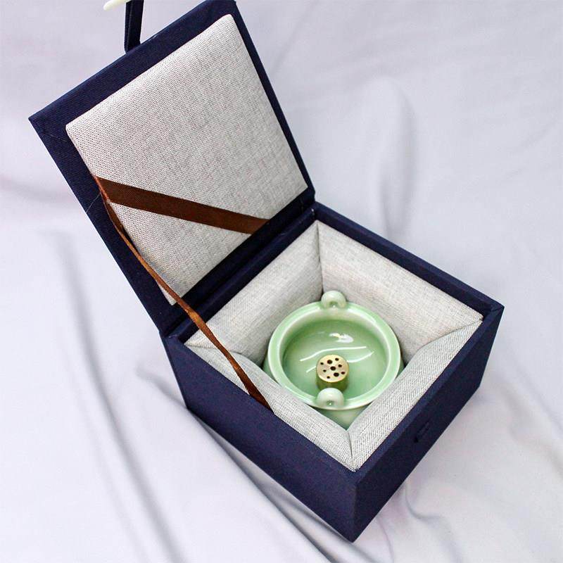 青瓷覆古弟窑哥窑粉青双耳香炉礼盒铜香插卧室客厅沉香檀香降真香,淘宝优惠券,粉丝福利购,淘宝优惠卷